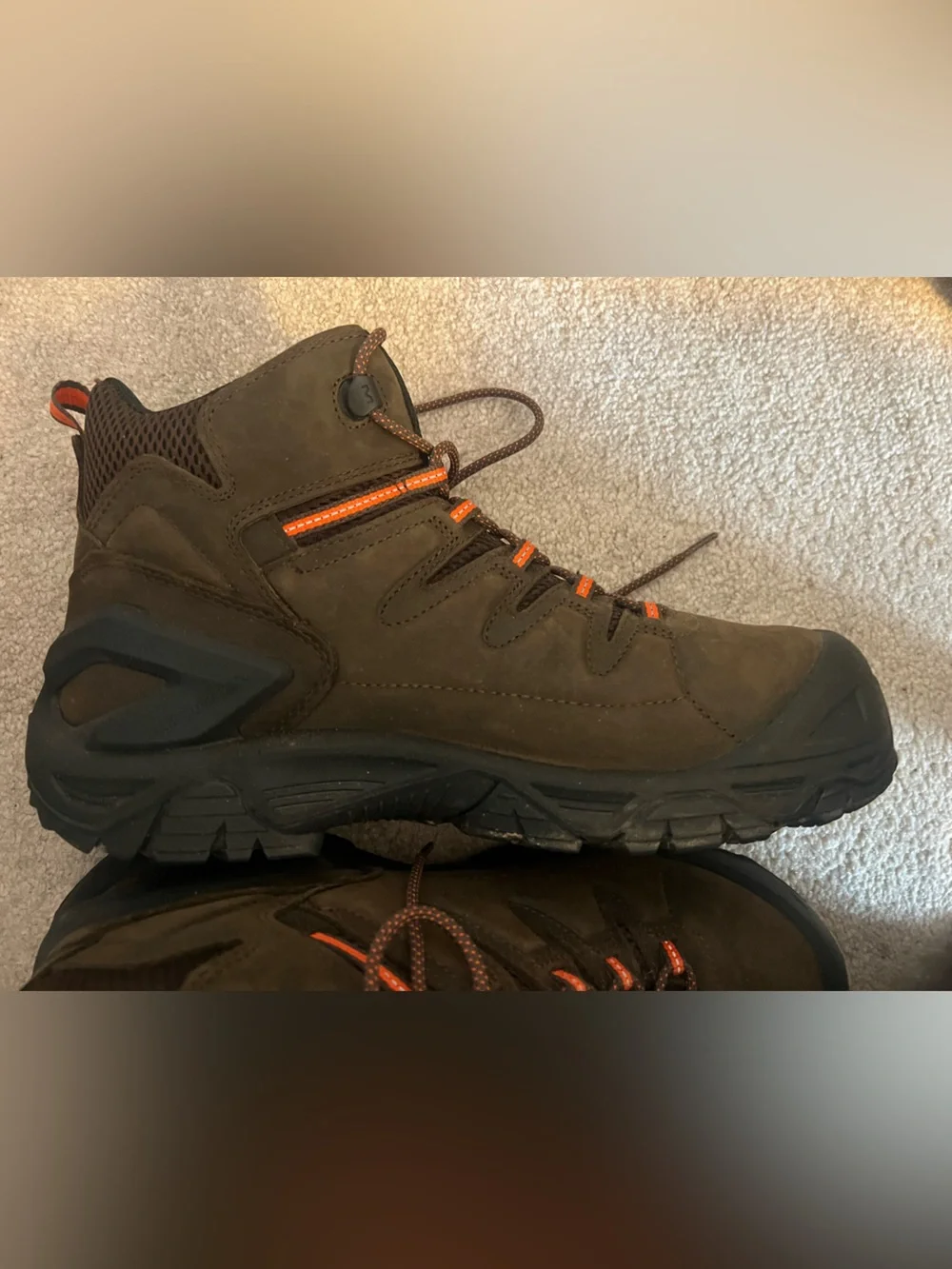Merrell Men's Brown Hiking Boots comp toe shoe 11.5